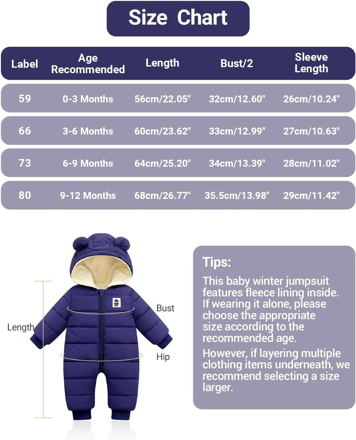 Mameluco Bebé Invierno 0-3M