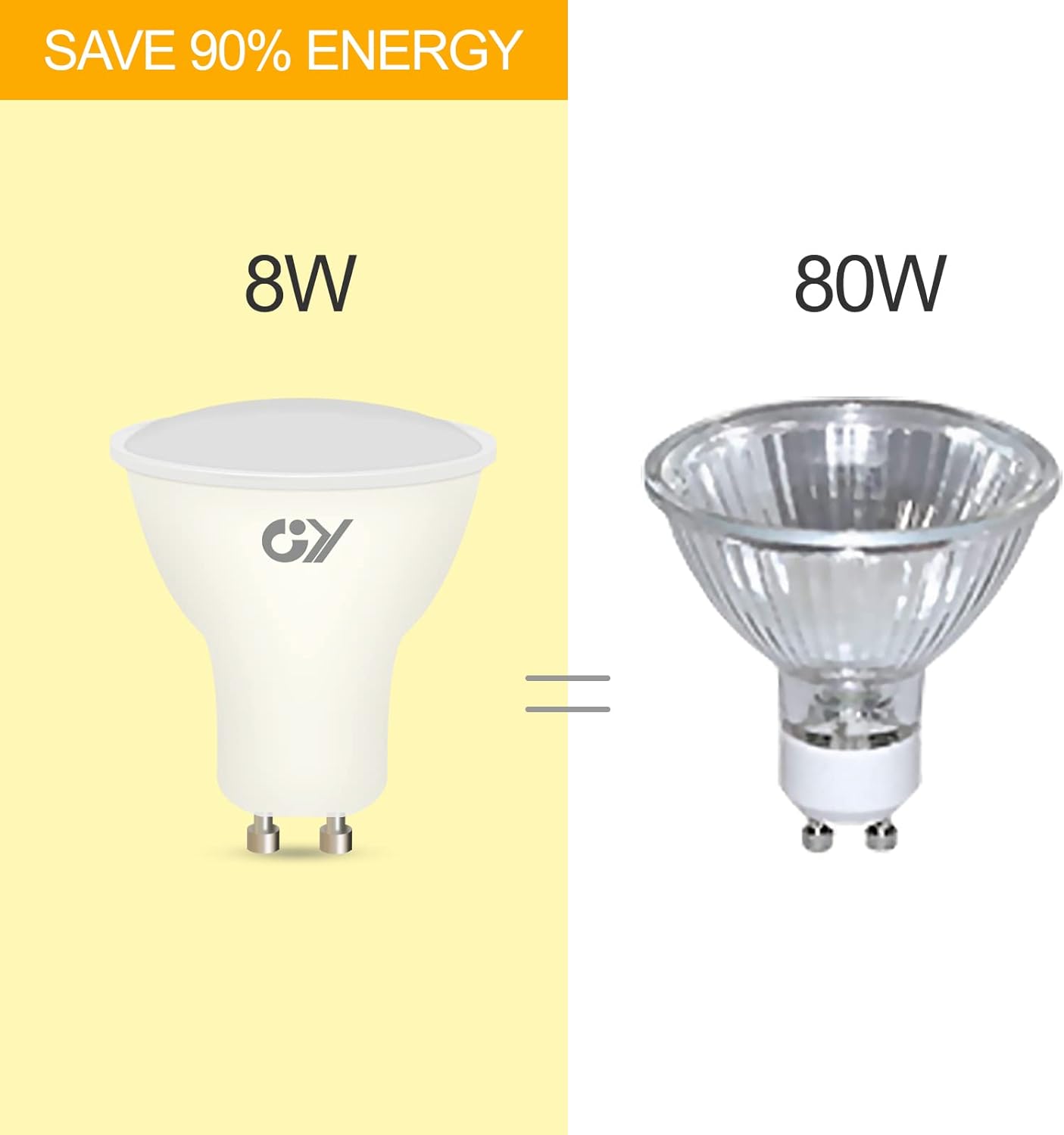 Lámpara LED GU10 8W 2700K 12u