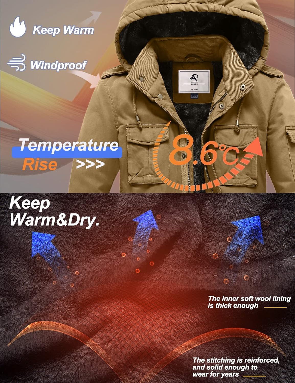 Chaqueta de Invierno Uoiuxc