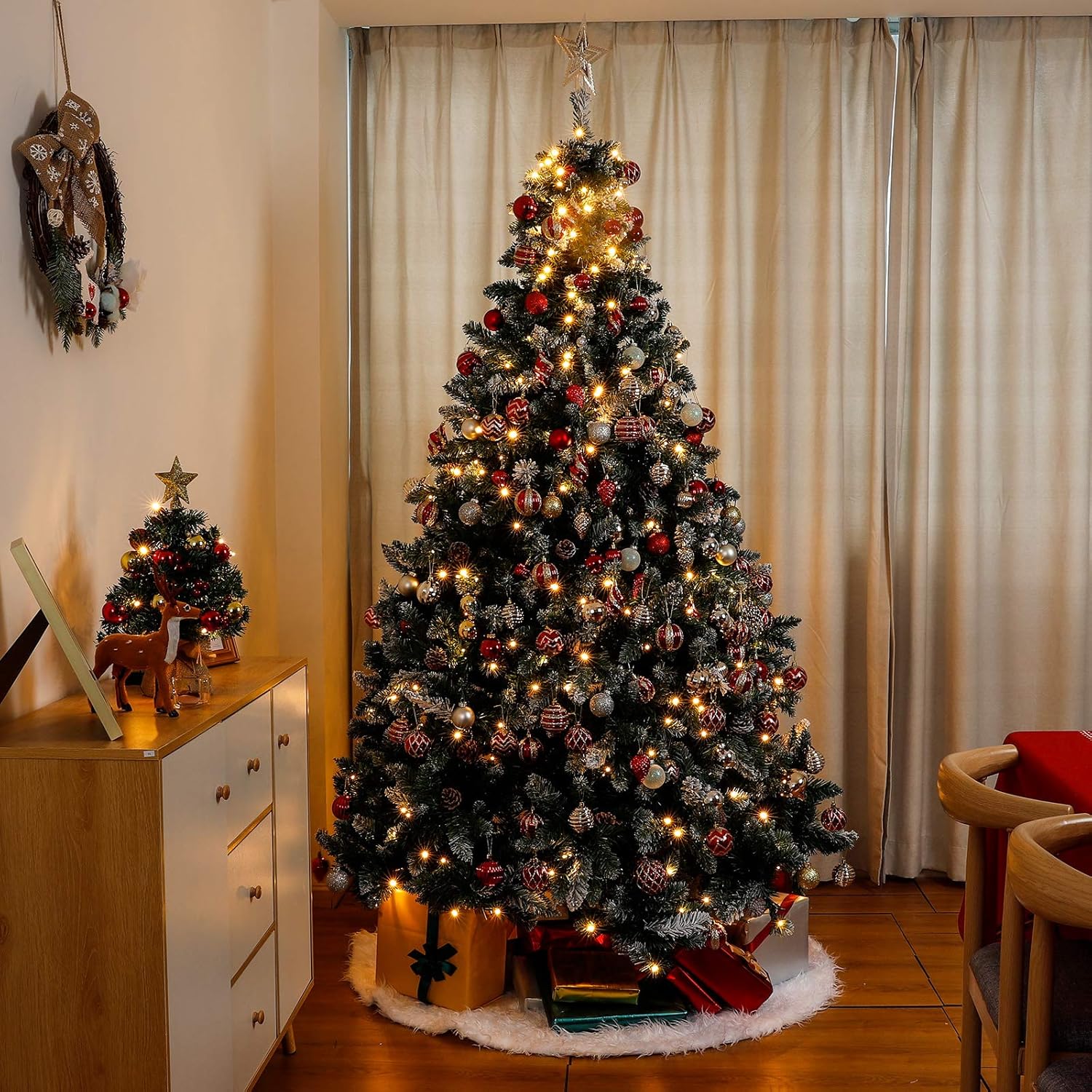 Árbol Navidad LED 180 cm Nevado