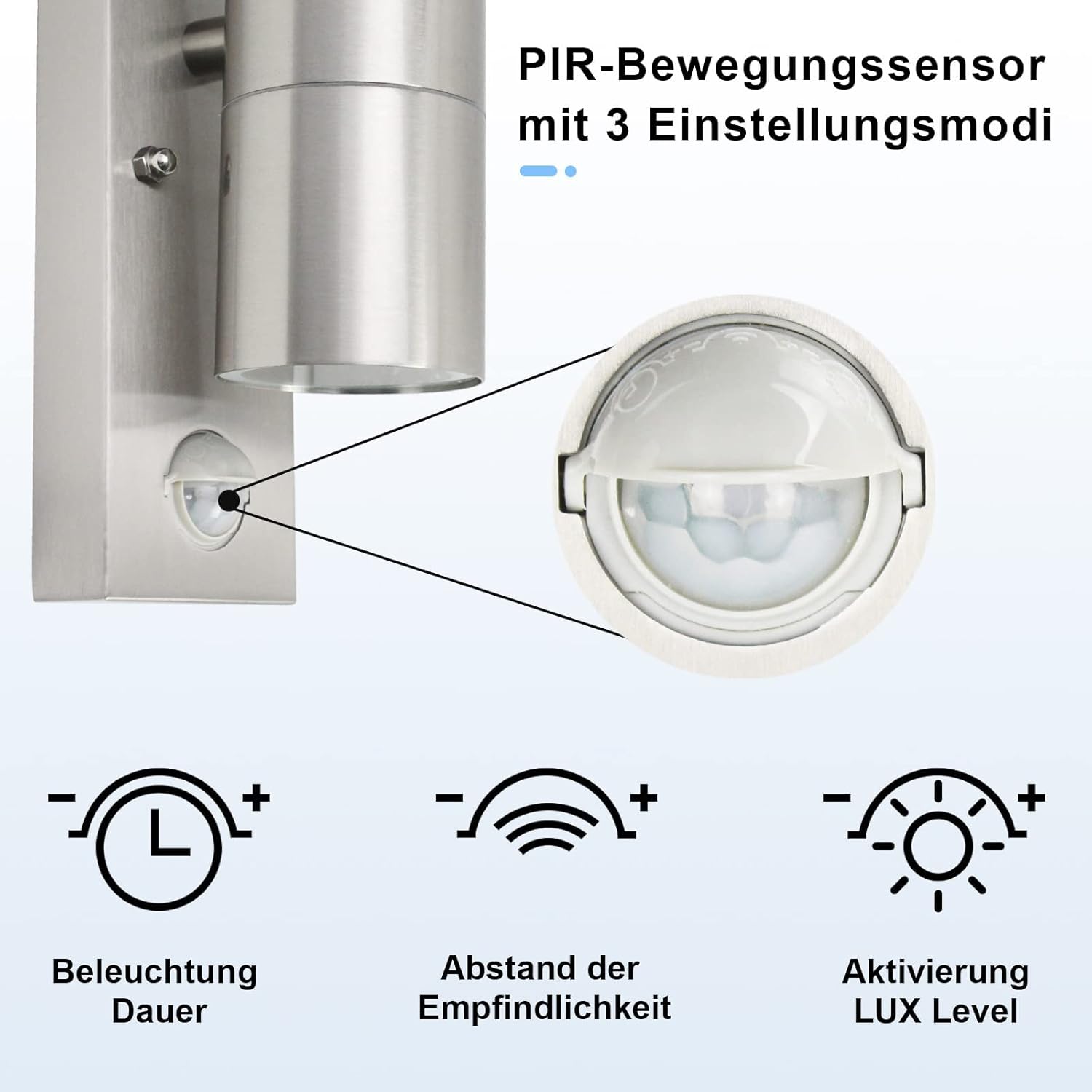 Lámpara exterior LED con sensor