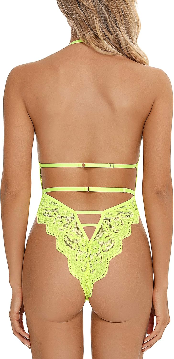 Body de encaje sexy con volantes