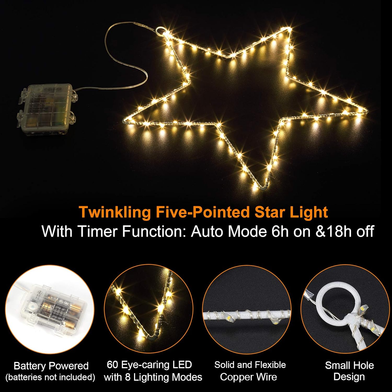 Estrella de Luces de Navidad 6m