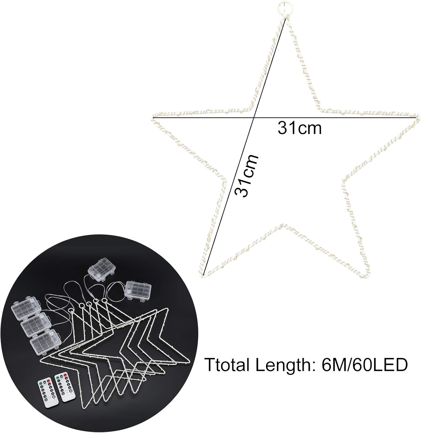 Estrella de Luces de Navidad 6m