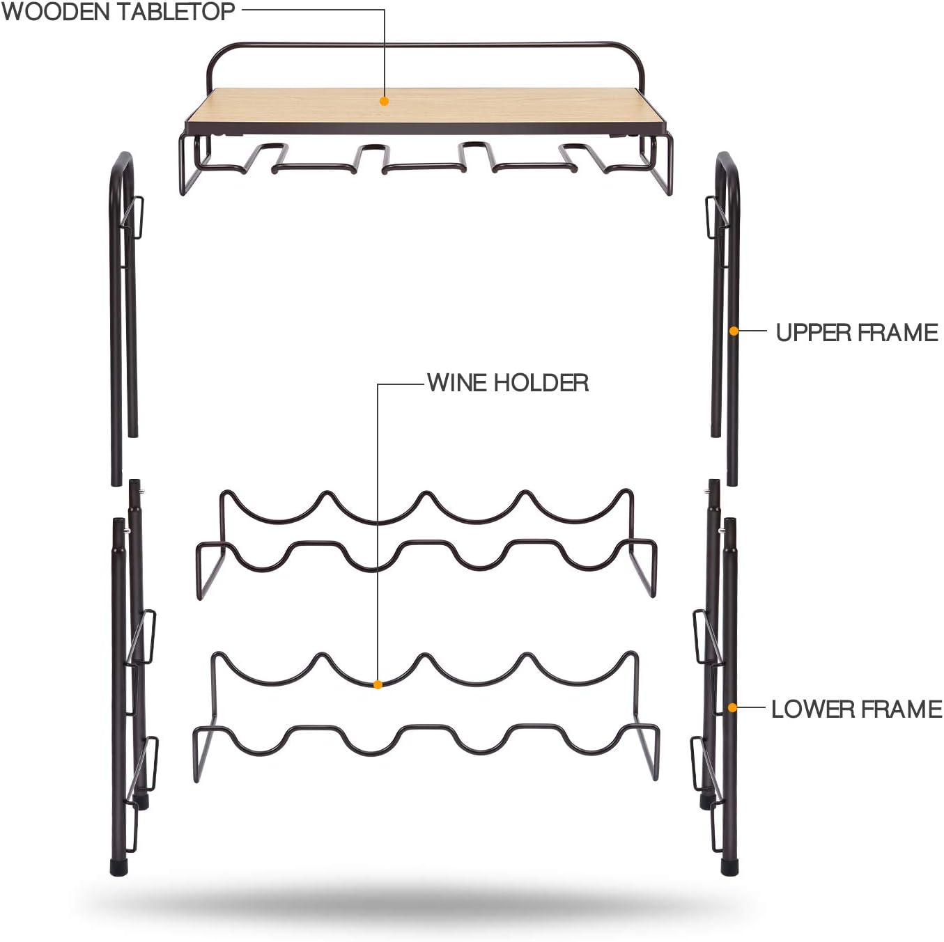 Estante de Vino Burdeos 8 Botellas