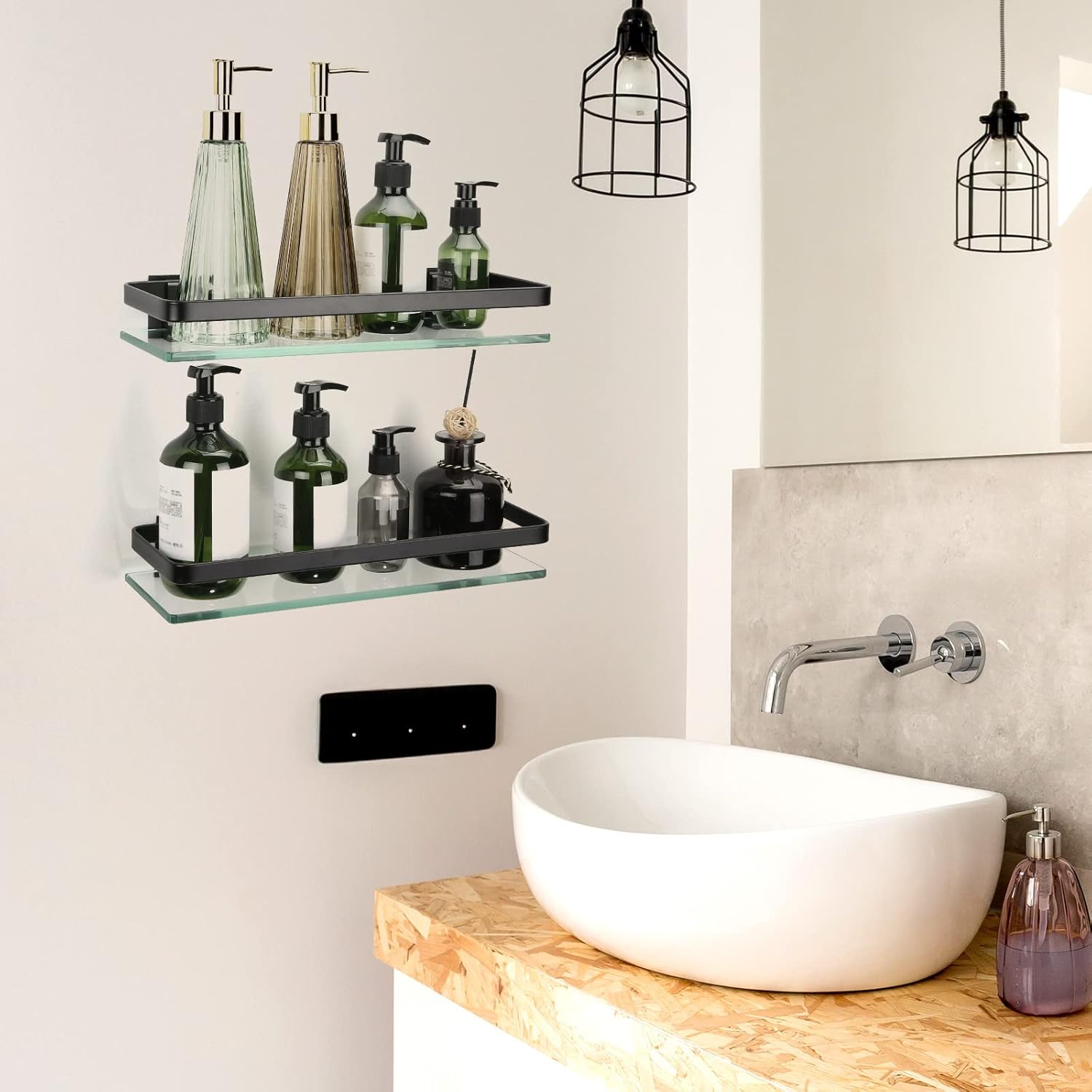 Estantería de Baño Aluminio 2Pzs