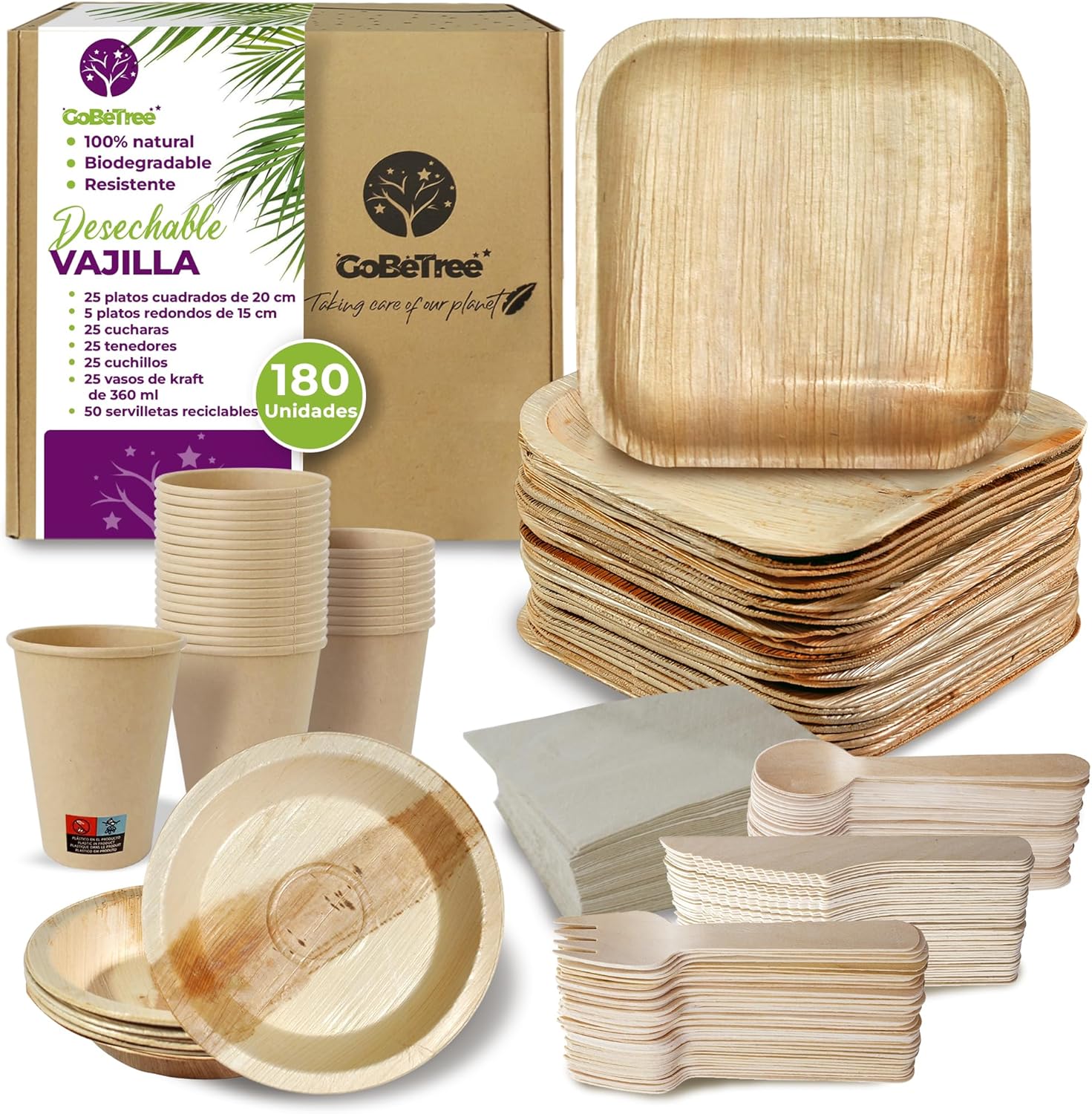 Vajilla desechable 180 piezas