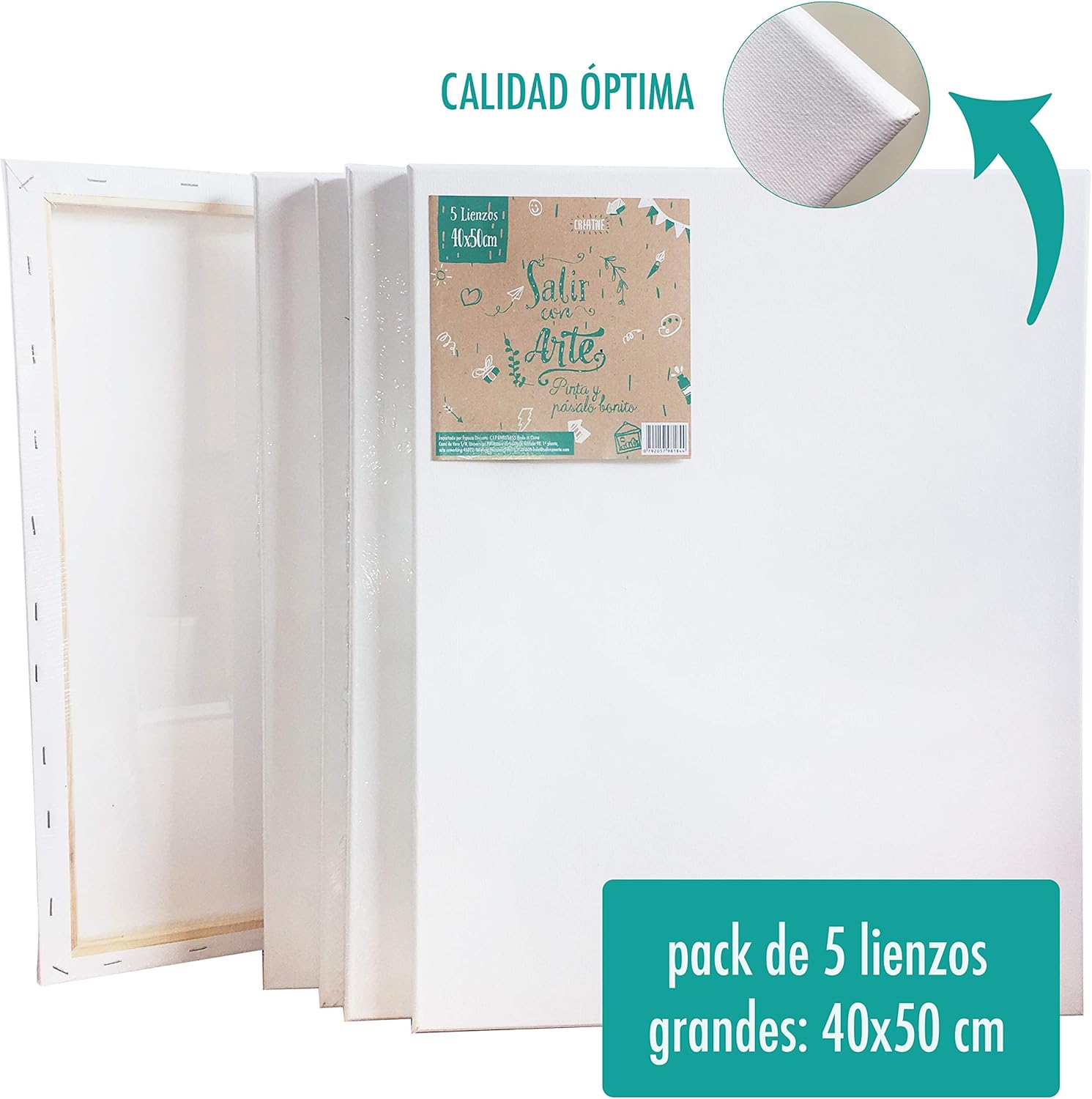 Lienzo Blanco 40x50 cm Juego 5