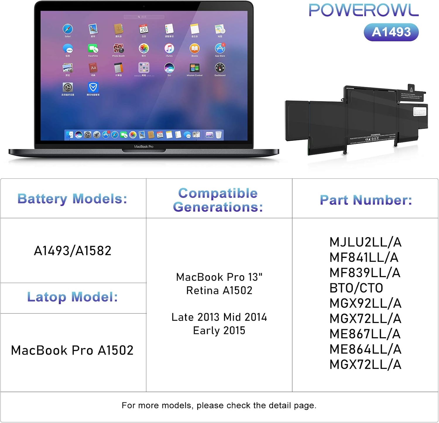 Batería PowerOwl para MacBook Pro