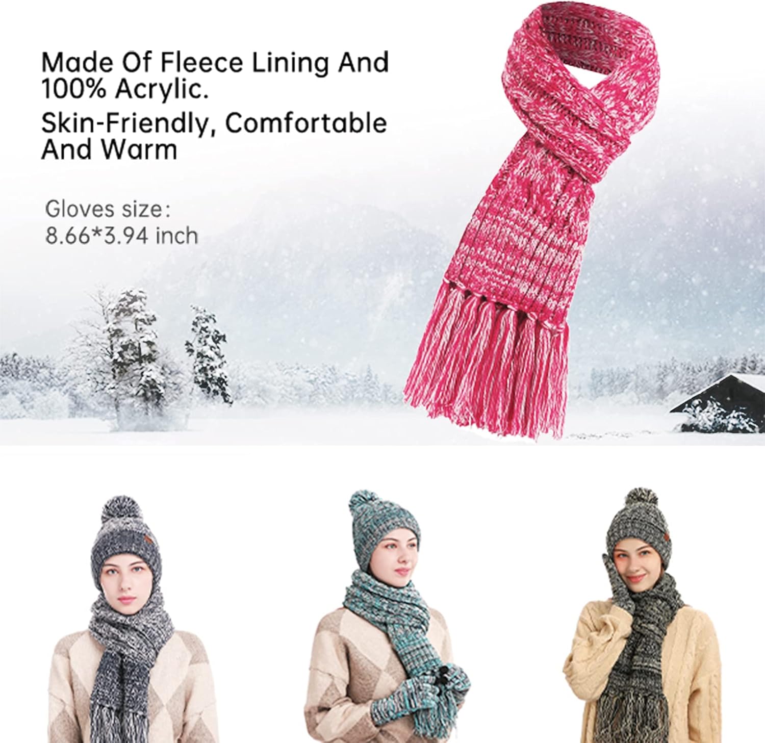Set de invierno Beanie y guantes