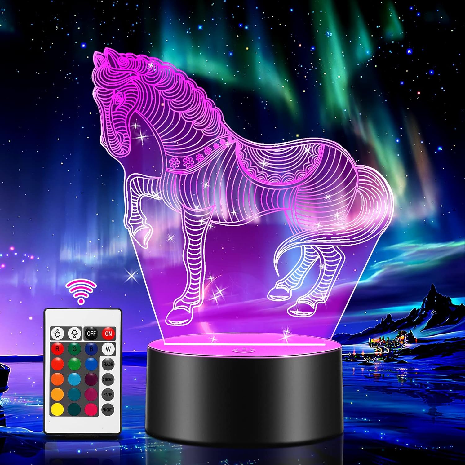 Luz Nocturna LED 3D Colores