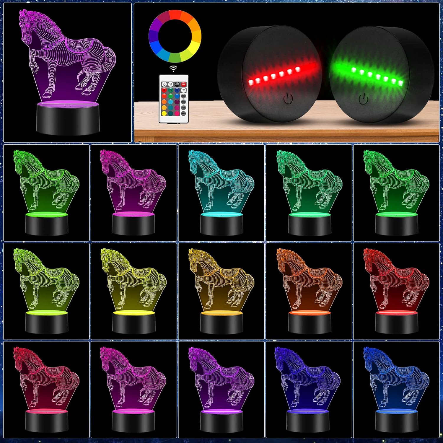 Luz Nocturna LED 3D Colores