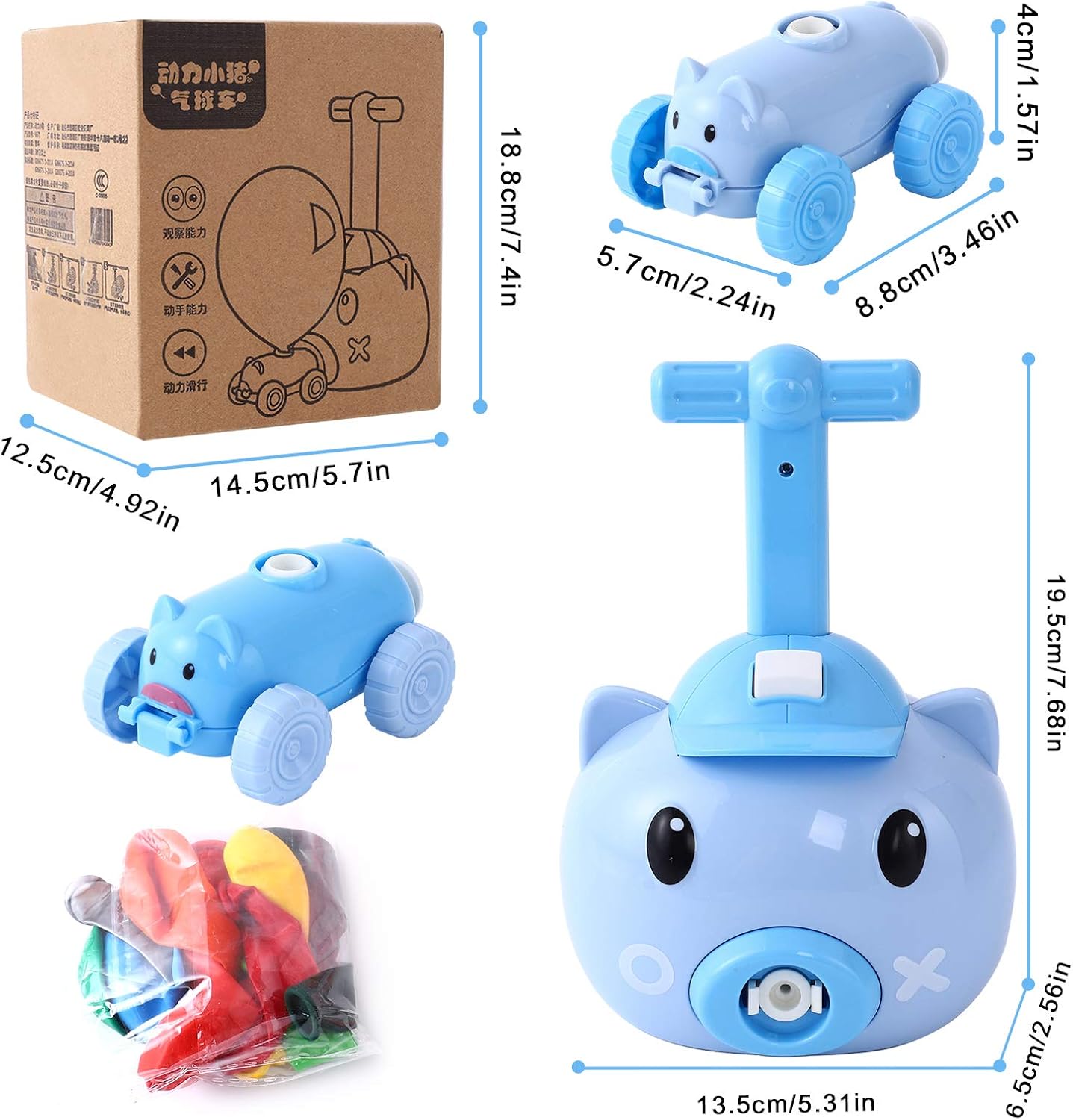Coche Lanzador de Globos Azul