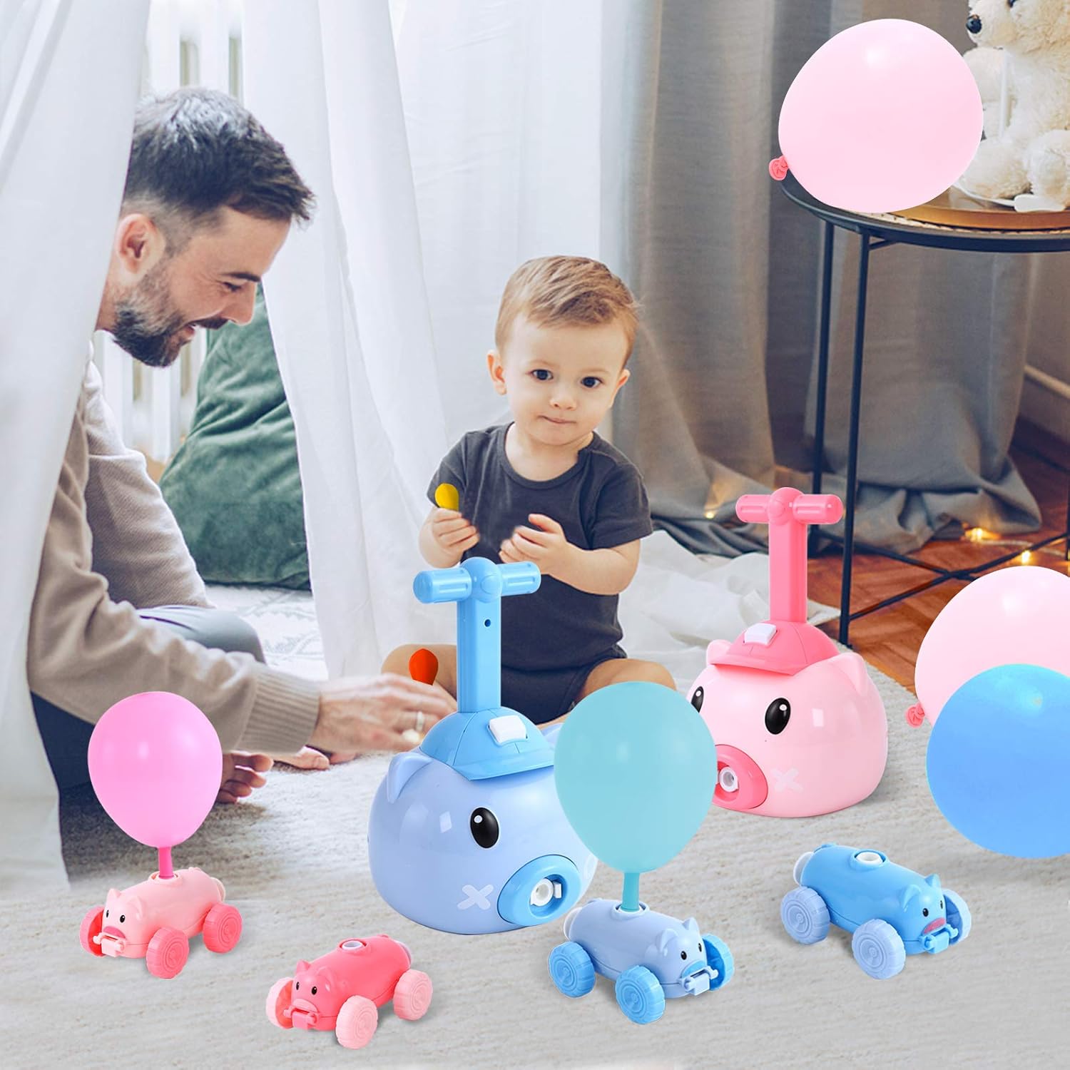 Coche Lanzador de Globos Azul