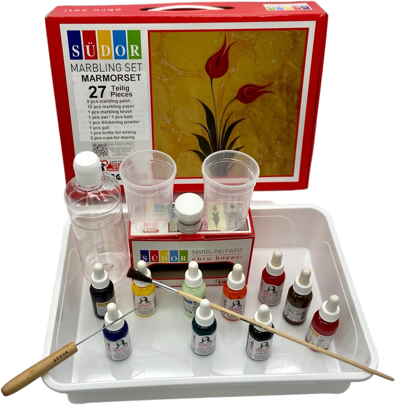 Juego EBRU 9 colores 27 piezas