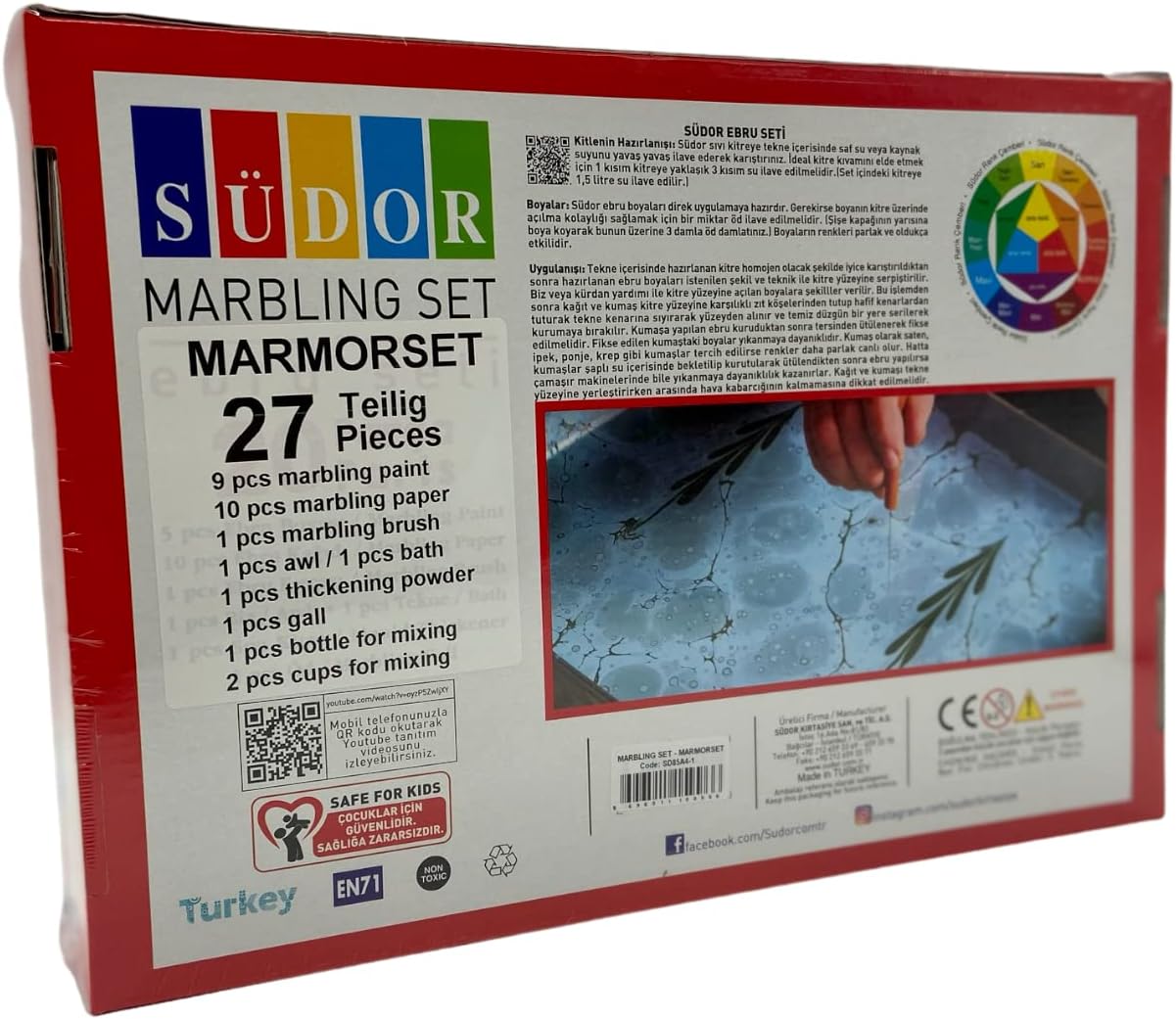 Juego EBRU 9 colores 27 piezas