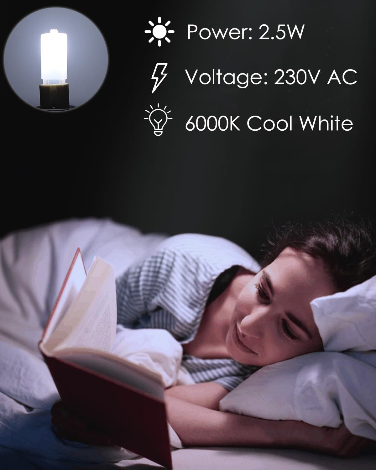 Bombilla LED G9 2,5W 6000K
