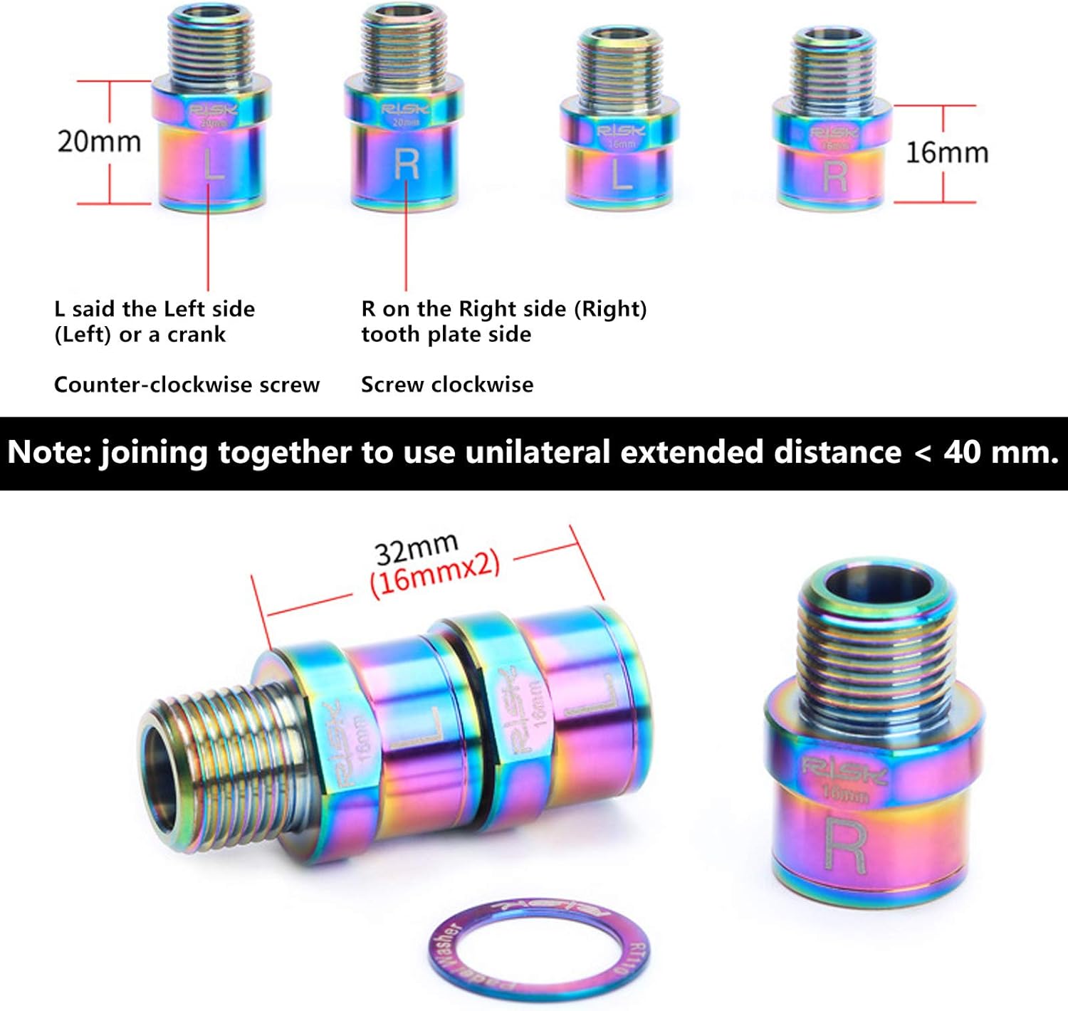 Adaptador espaciador pedal 9/16