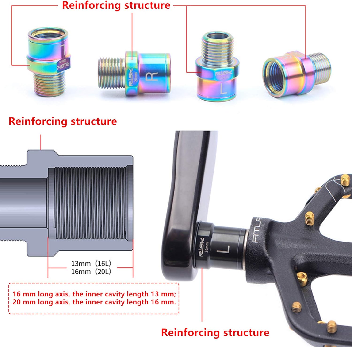 Adaptador espaciador pedal 9/16