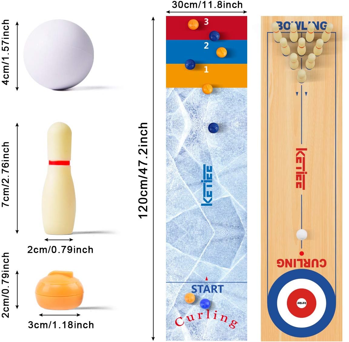 Juego 3 en 1 de Curling y Más