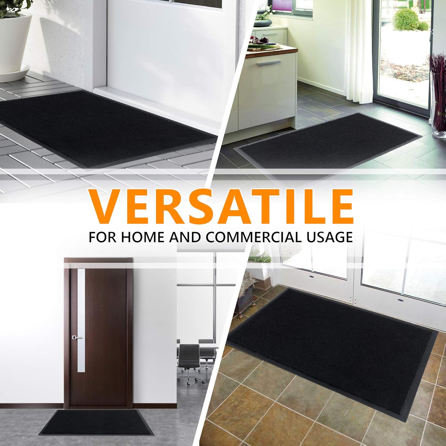 Felpudo Negro Impermeable 90x150 cm