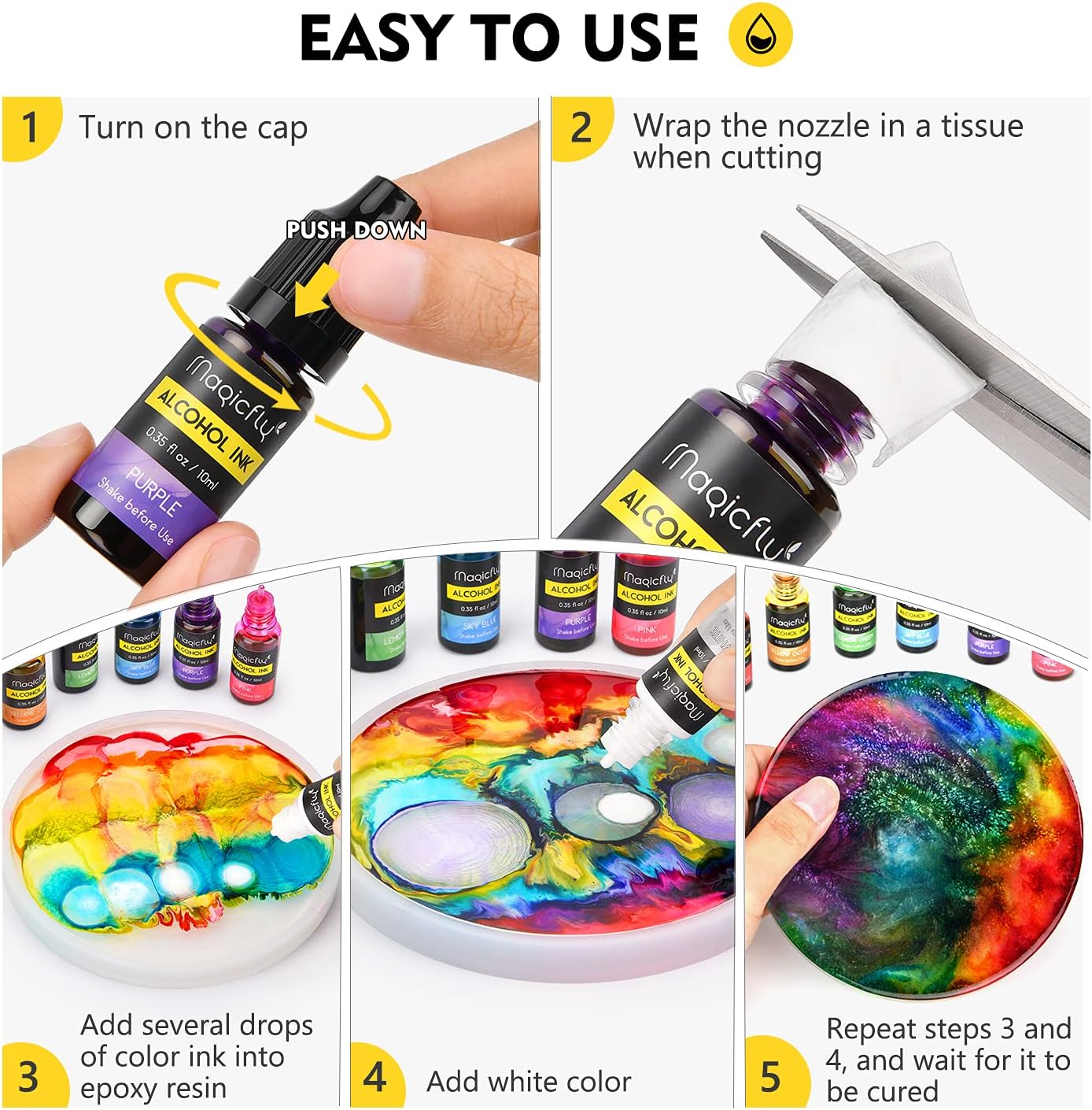 Tintas de Alcohol Magicfly 24x10ml