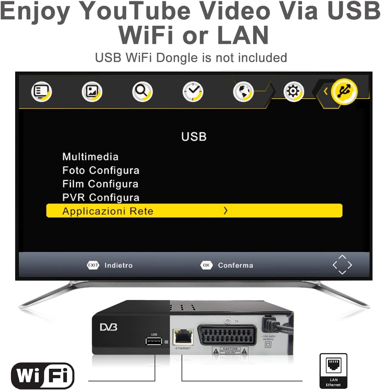 Decodificador DVB-T2 Full HD