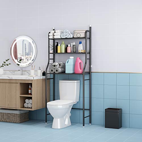 Estante de baño 3 niveles negro