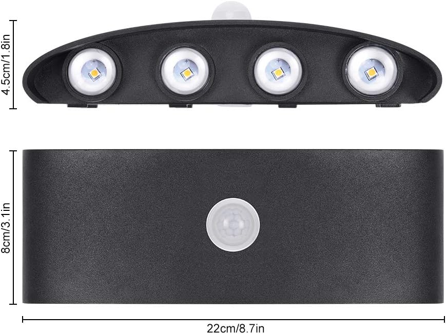 Lámpara LED 8W con sensor mov.