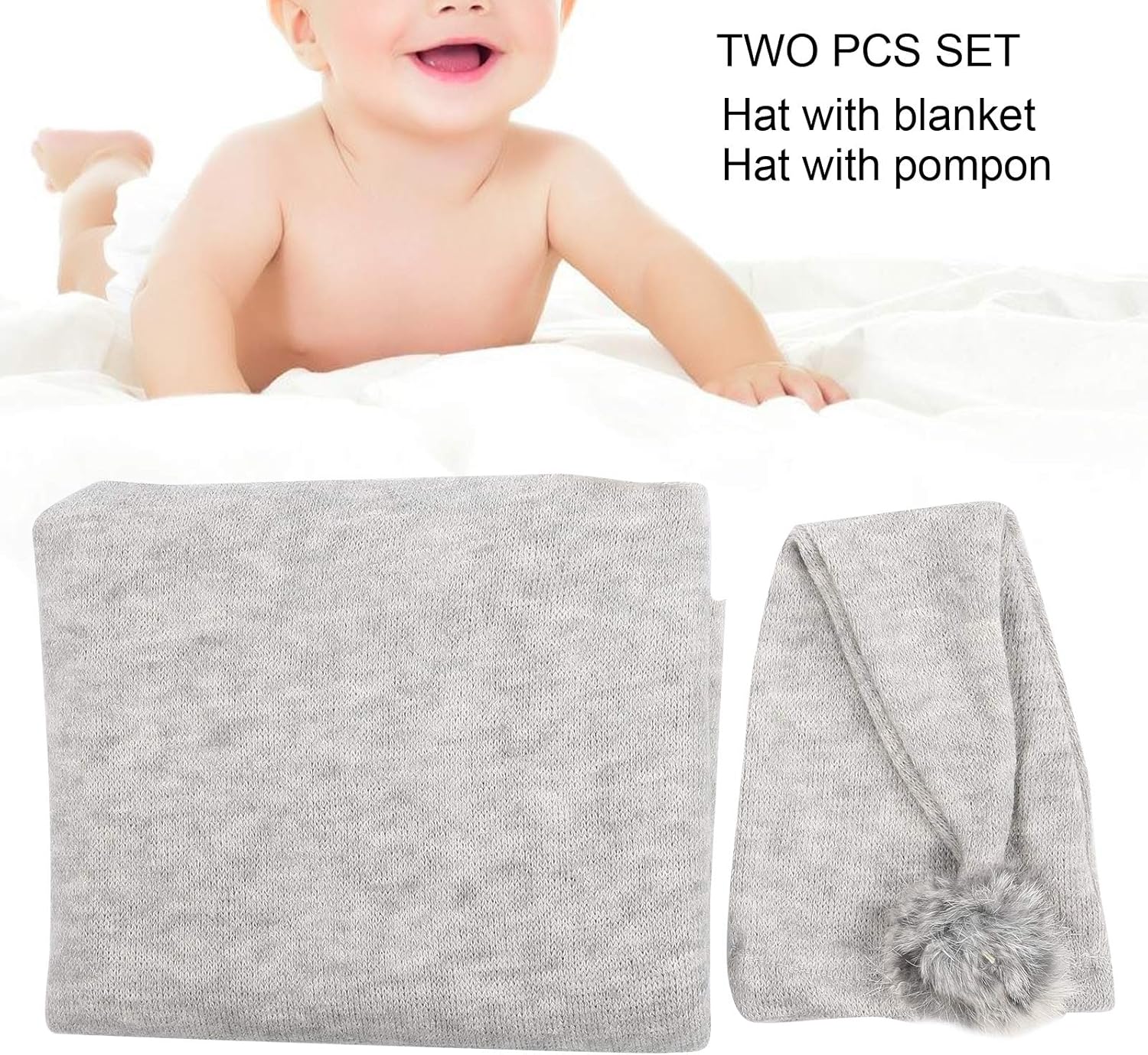 Manta y gorro fotográfico gris