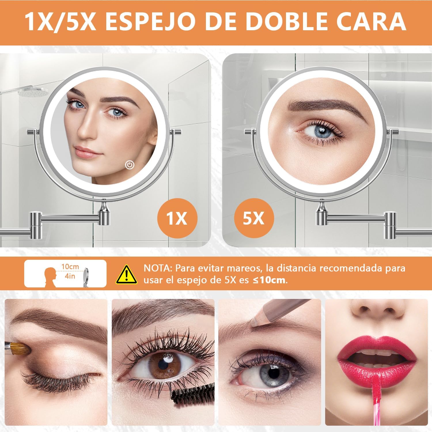 Espejo Maquillaje Pared Luz