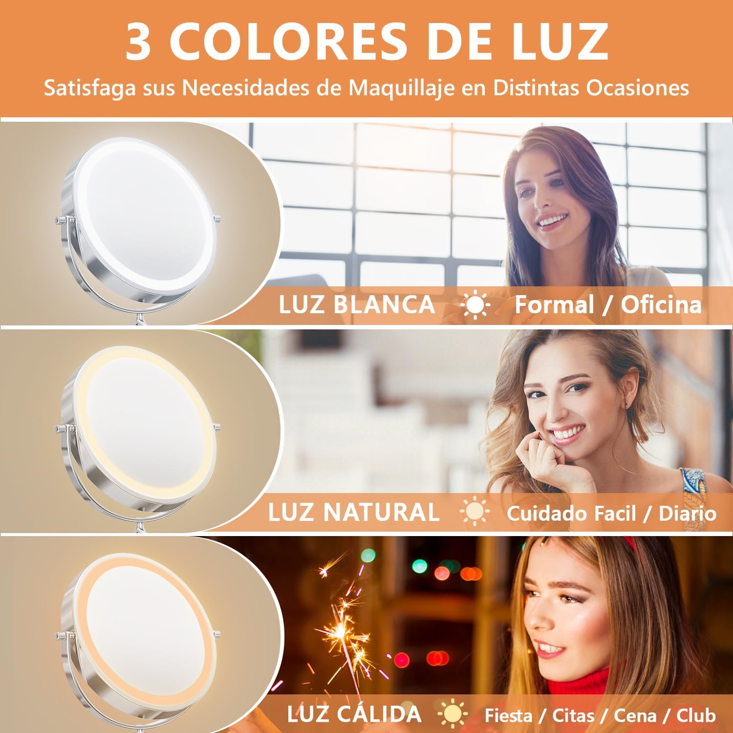 Espejo Maquillaje Pared Luz
