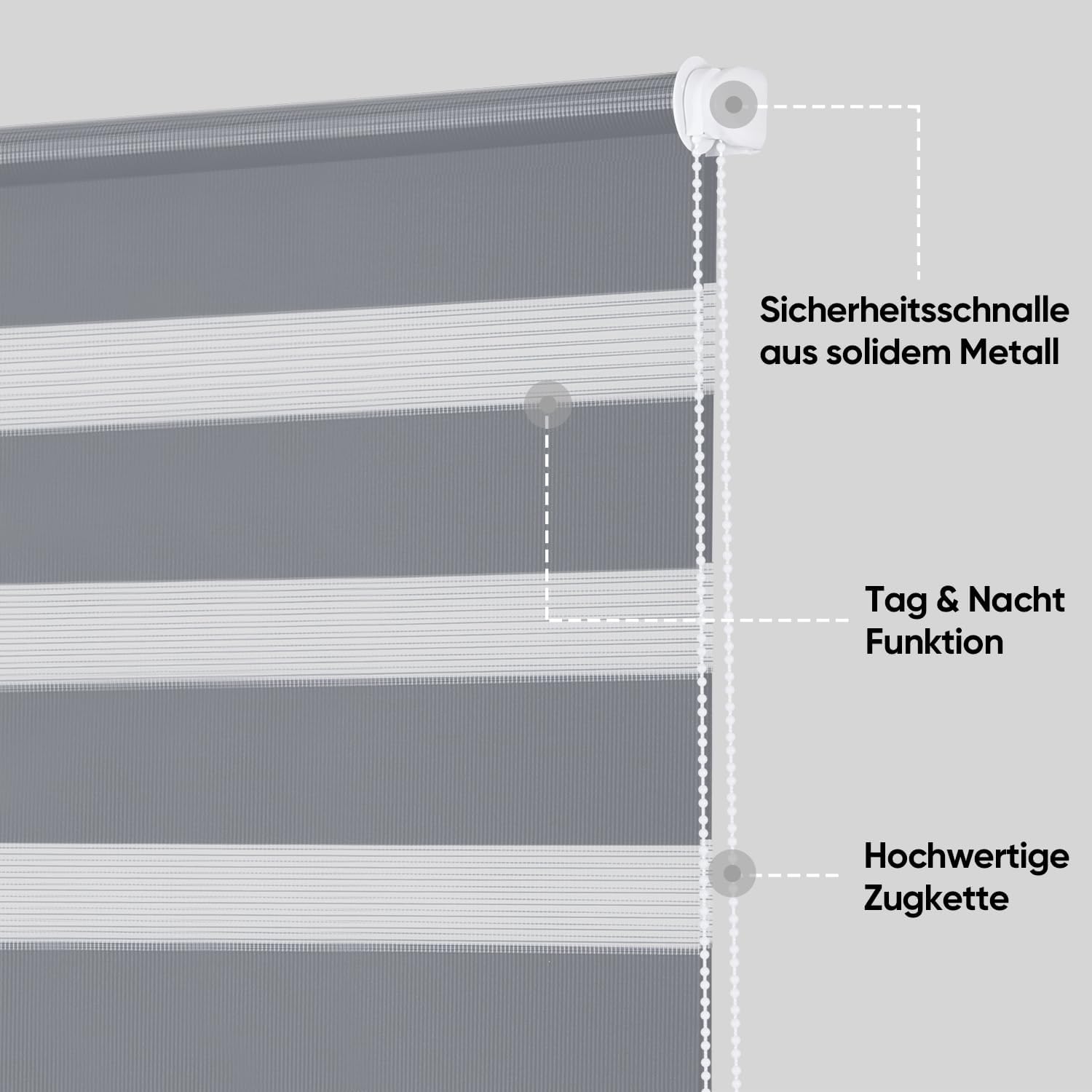 Estor Gris Dia y Noche 70*130cm