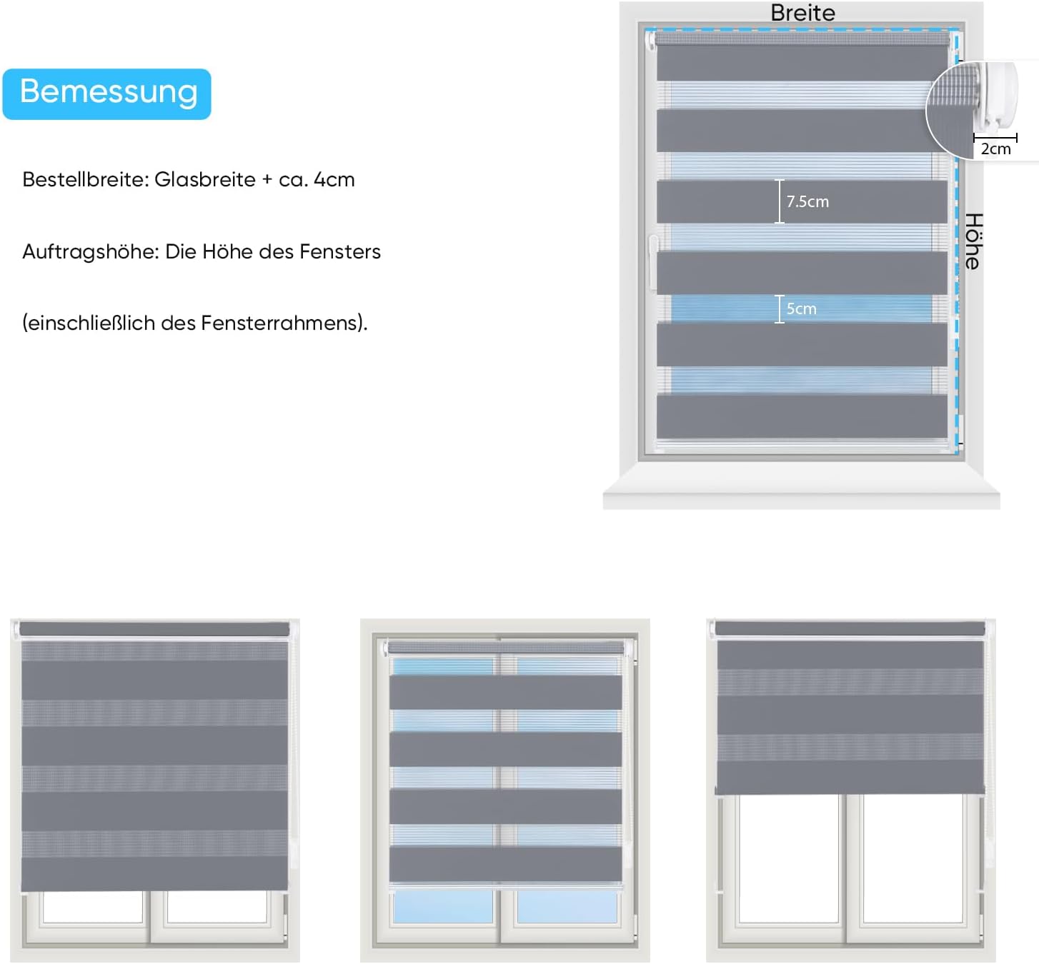 Estor Gris Dia y Noche 70*130cm