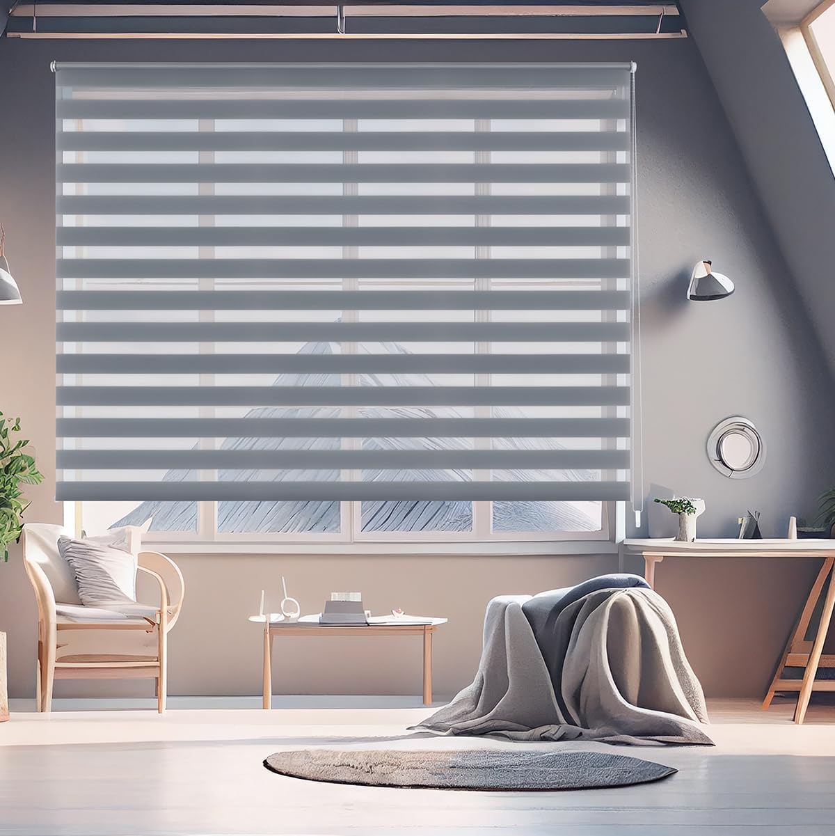 Estor Gris Dia y Noche 70*130cm