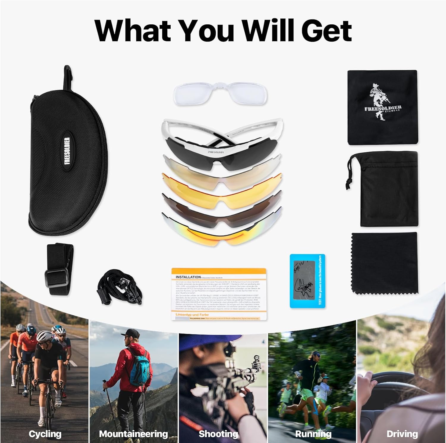 Gafas Tácticas 5 en 1 para Deportes