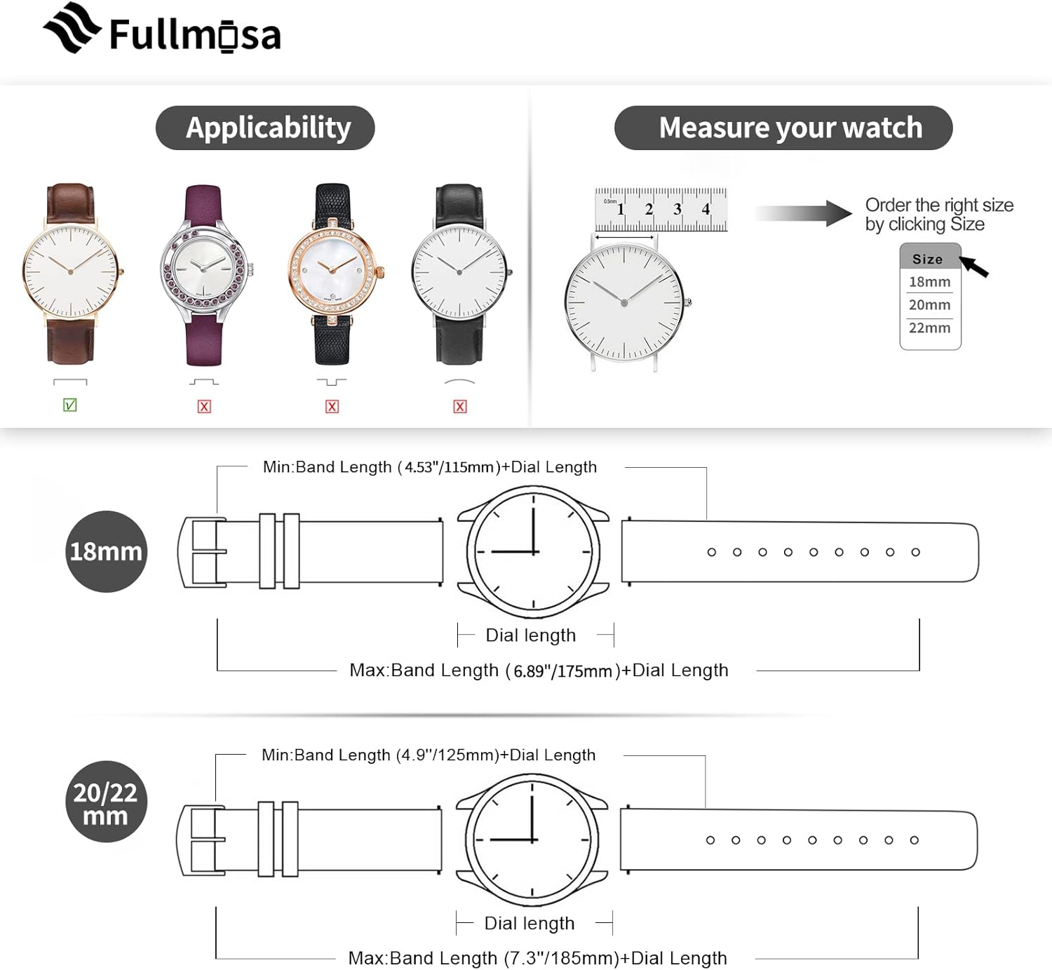 Correa Fullmosa 22mm Amazfit