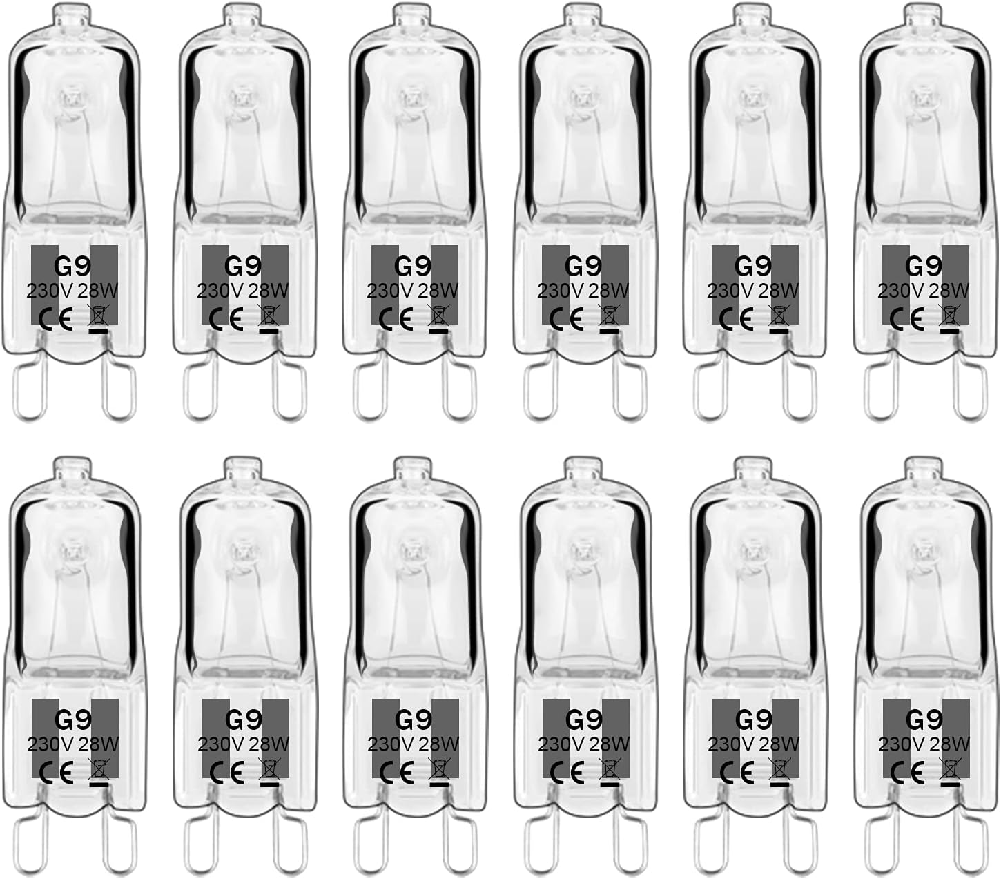 Bombillas halógenas G9 28W 12u