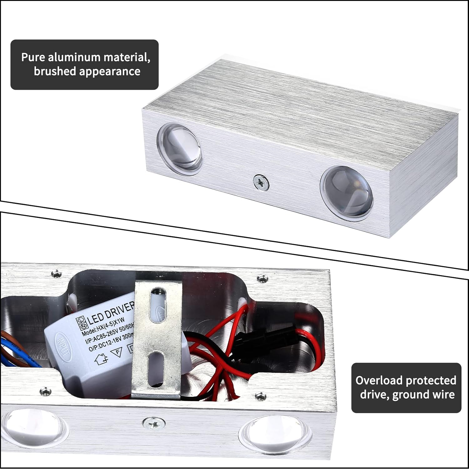 Aplique de Pared LED 4W Aluminio