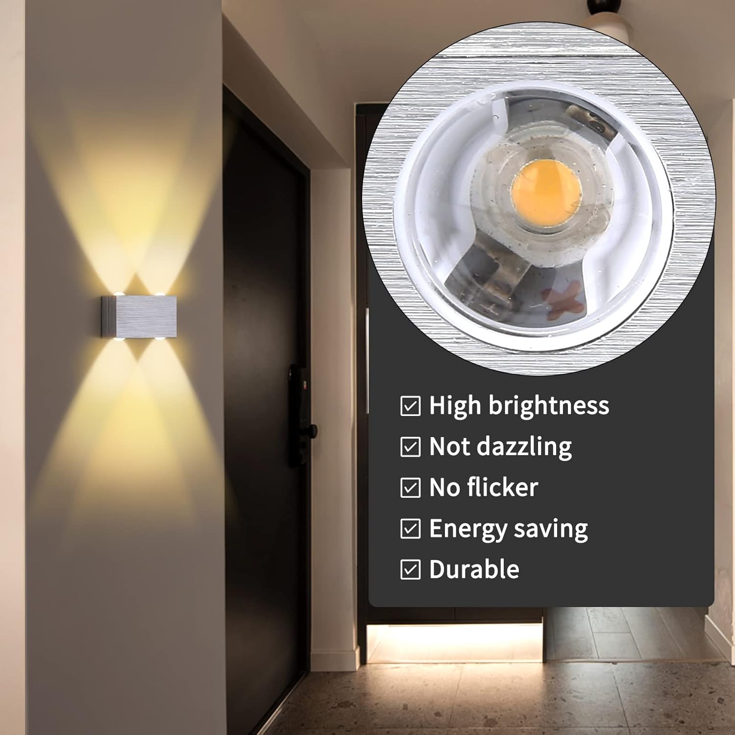 Aplique de Pared LED 4W Aluminio