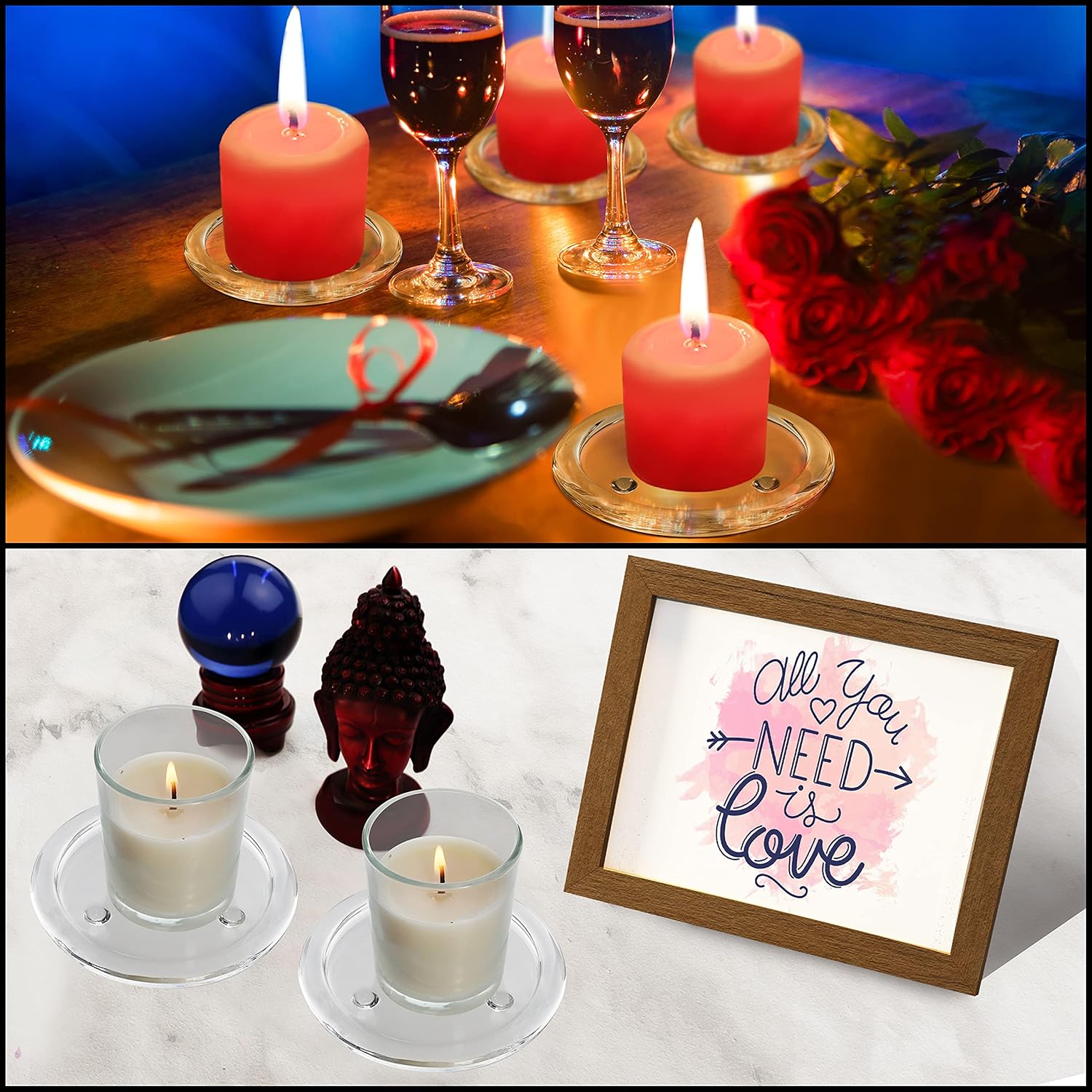 Pack 12 Porta Velas Cristal