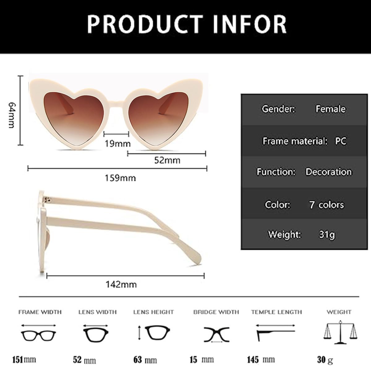 Gafas de Sol Corazón UV400