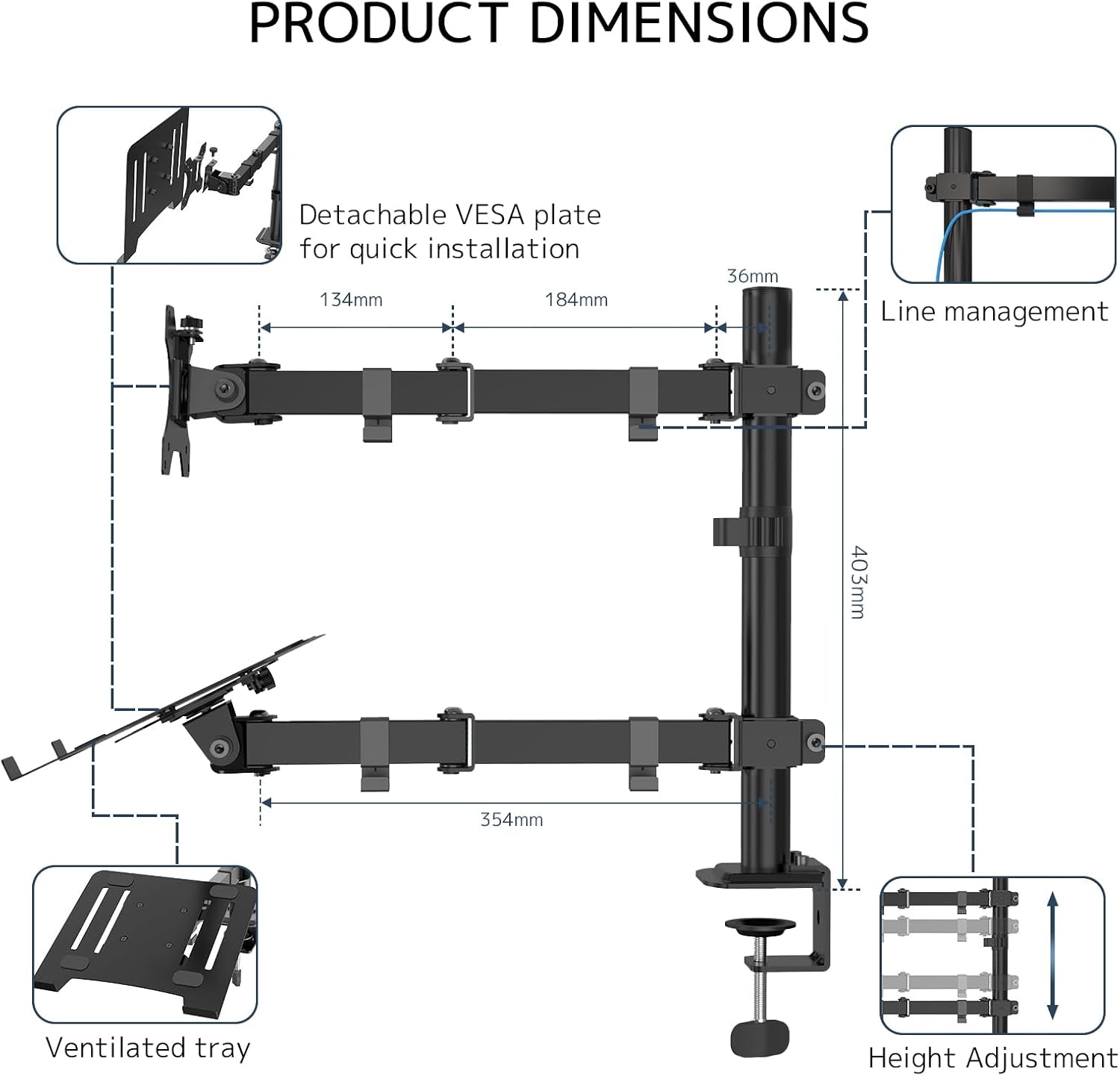 Soporte Doble para Pantallas