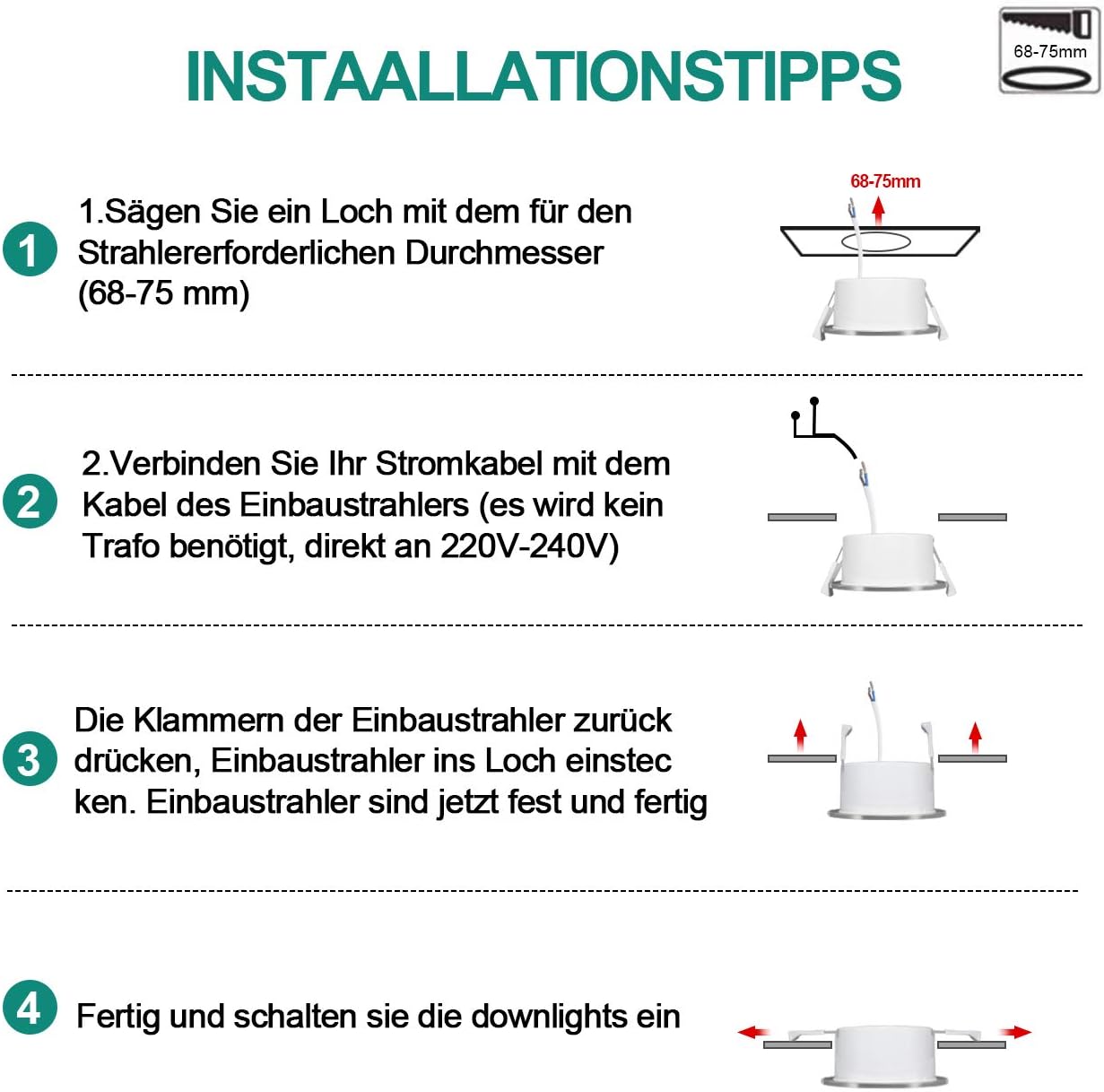 Downlight LED 6W Regulable 3000K