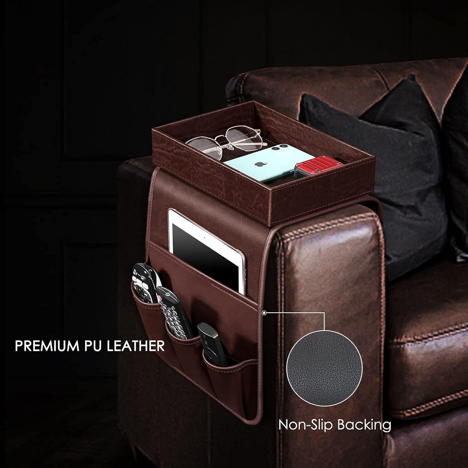 Organizador de Reposabrazos Marrón