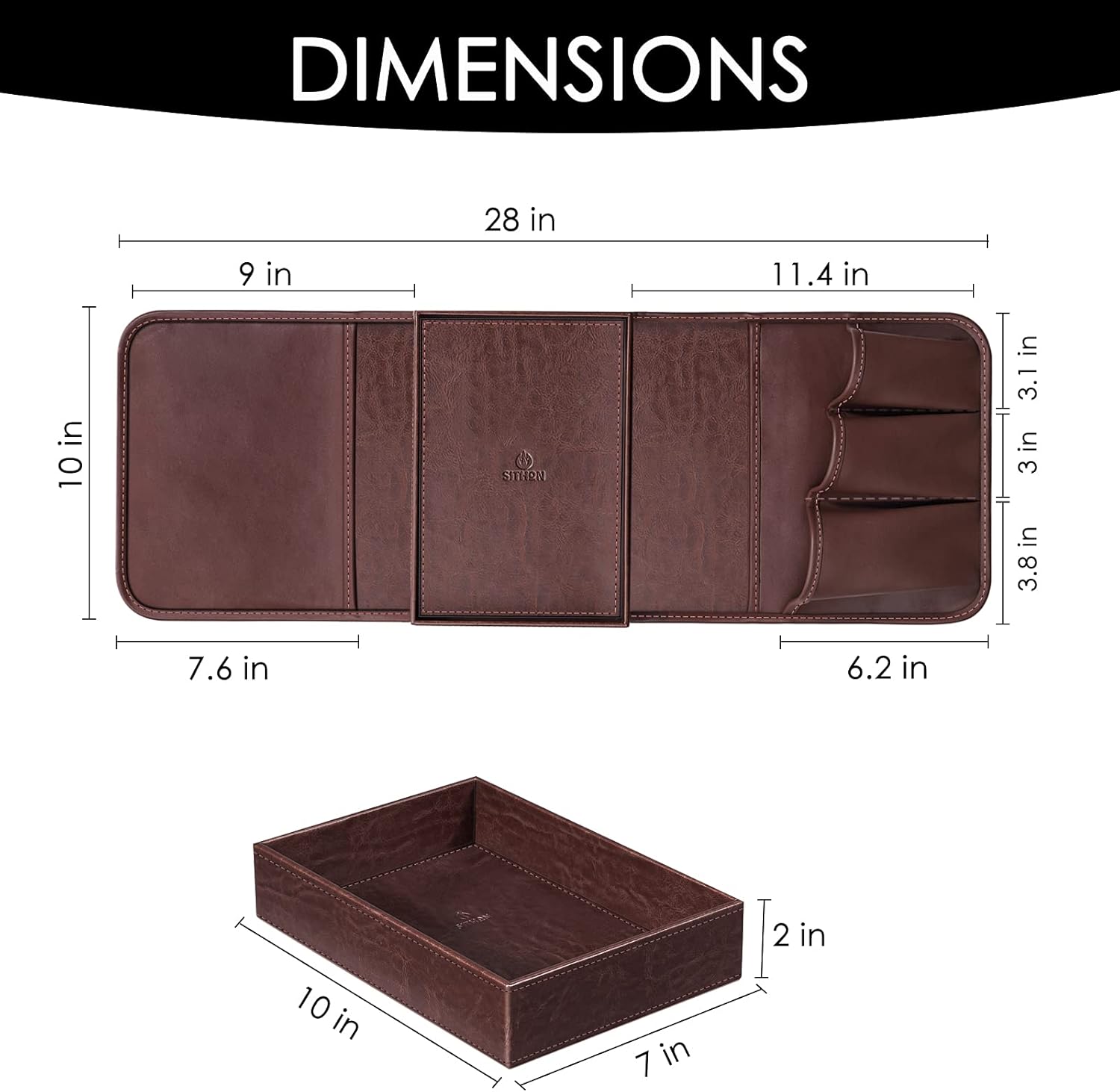 Organizador de Reposabrazos Marrón