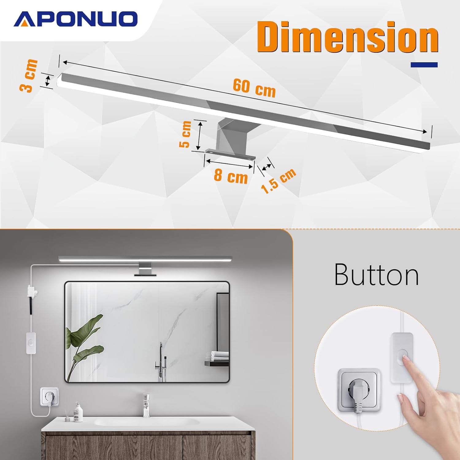 Luz LED para Espejo 60 cm
