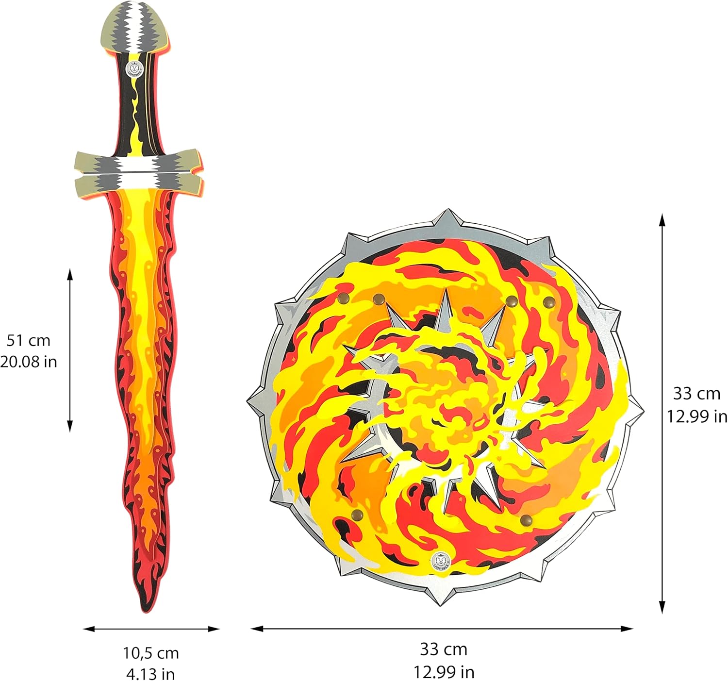 Espada y escudo Fantasy Flame