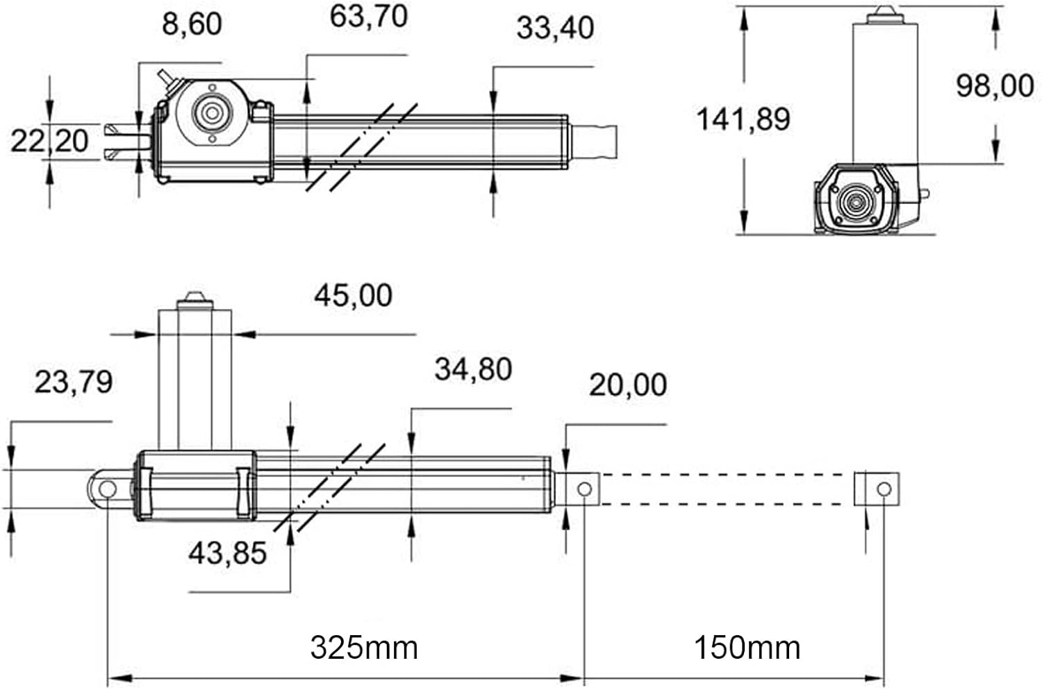 Actuador Lineal Sillón Eléctrico