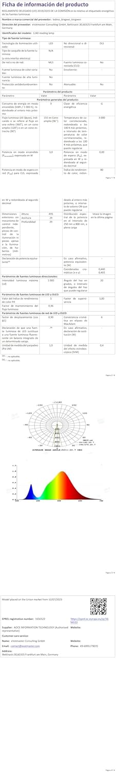 4 Und Lámpara lectura LED, Rotación 360°, 3W